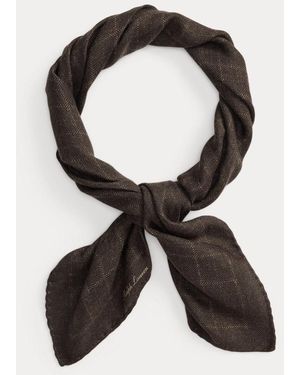 Ralph Lauren Foulard finestrato in cashmere e seta - Nero