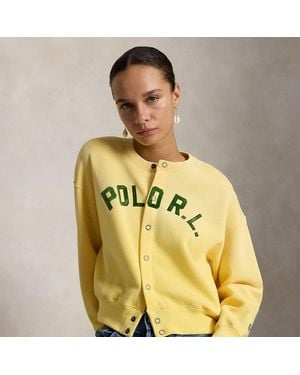 Ralph Lauren Logo Fleece Snapped Cardigan - Metallic