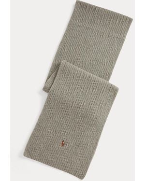 Ralph Lauren Sciarpa in misto lana a coste - Grigio
