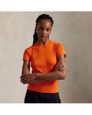 Ralph Lauren Rib-knit Cotton Tee - Orange