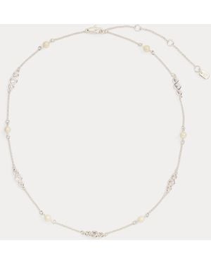 Ralph Lauren Faux-Pearl Station Necklace - White