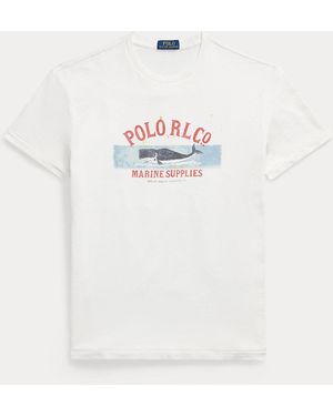 Polo Ralph Lauren Classic Fit Jersey T-Shirt Met Print - Wit
