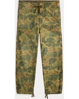 RRL Ranger Camo Poplin Cargo Trouser - Green
