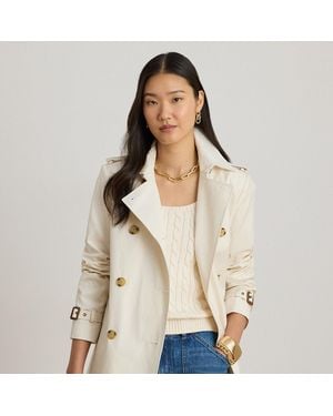 Ralph Lauren Double-Breasted Cotton-Blend Trench Coat - Natural