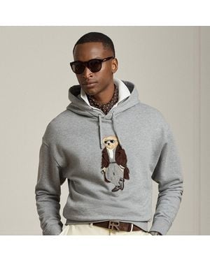 Ralph Lauren Polo Bear Cotton-Cashmere Fleece Hoodie - Grey