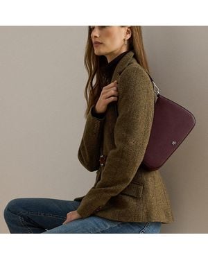 Ralph Lauren Ralph Lauren Crosshatch Leather Medium Danni Bag - Brown