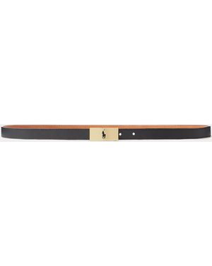 Polo Ralph Lauren Polo Id Reversible Vachetta Leather Belt - Natural