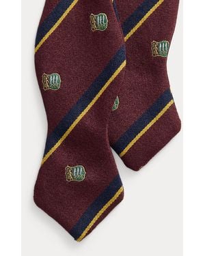 Polo Ralph Lauren Striped Wool-Silk Club Bow Tie - Red