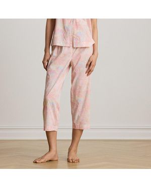 Ralph Lauren Paisley Lawn Cropped Sleep Set - Pink