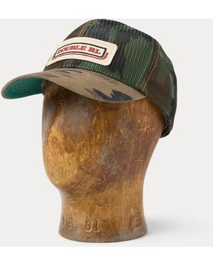 RRL Logo-Patch Camo Mesh Trucker Cap - Green