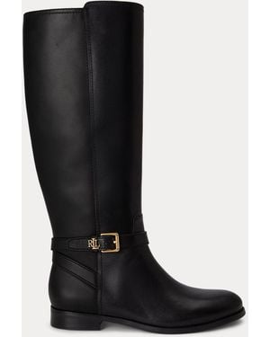 Ralph Lauren Brooke Ii Tall Calfskin Boot - Black