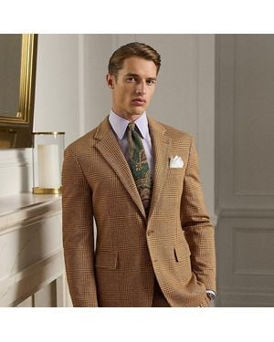 Ralph Lauren Hadley Hand-tailored Plaid Jersey Jacket - Brown