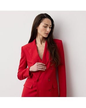 Ralph Lauren Veste Ramona En Laine Mélangée - Rouge