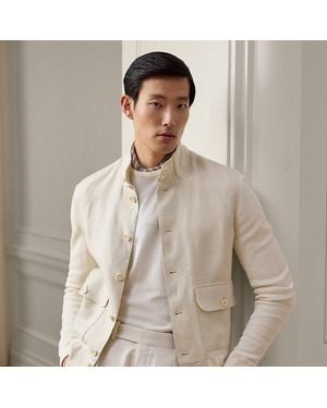 Ralph Lauren Linen-Panelled Silk-Blend Cardigan - Natural