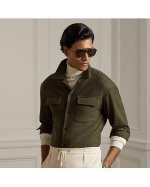 Ralph Lauren Glencheck-Kurzarmhemd Aus Kaschmir - Grün