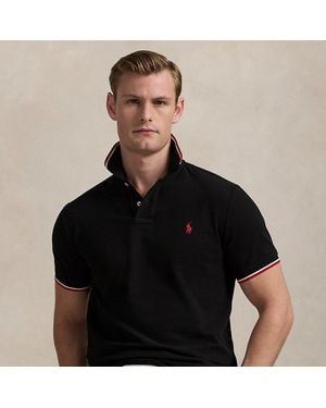 Polo Ralph Lauren Custom Slim Fit Mesh Polo Shirt - Black