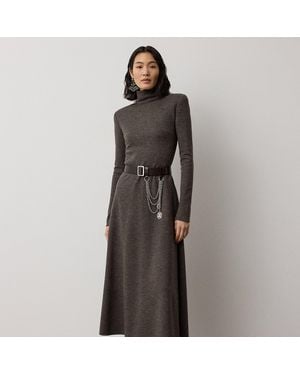 Ralph Lauren Fein Gemustertes Tageskleid Emmerson - Grau