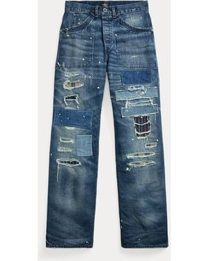 RRL Ralph Lauren Repaired Buckle-Back Ryleigh Jean - Blue