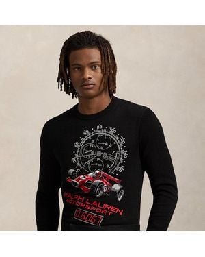 Polo Ralph Lauren Baumwollpullover Mit Rennwagen-Intarsie - Schwarz