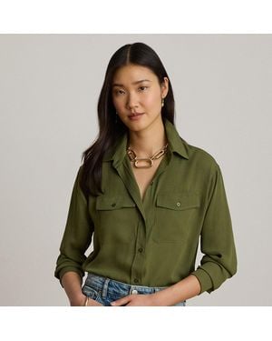 Ralph Lauren Relaxed Fit Georgette Shirt - Green