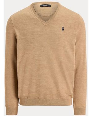 Ralph Lauren Pull Performance À Col En V - Neutre