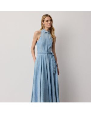 Ralph Lauren Peyten Cotton Denim Day Dress - Blue