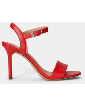 Ralph Lauren Ralph Lauren Gwen Nappa Leather Sandal - Red