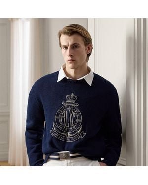 Ralph Lauren Relaxed Fit Bullion Cotton Jumper - Blue