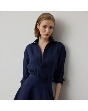 Ralph Lauren Adrien Relaxed Fit Linen Shirt - Blue