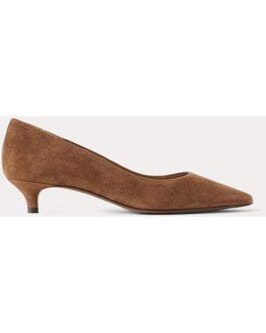 Ralph Lauren Tenney 35 Mm Goat-Suede Pump - Brown