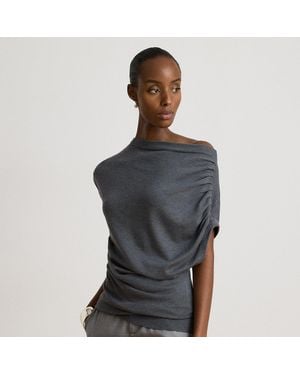 Ralph Lauren Asymmetrische Trui Met Kapmouwen - Zwart