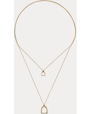 Ralph Lauren Rose Double-Stirrup Lariat Necklace - Metallic