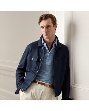 Ralph Lauren Ryder Knit Linen-Cotton Jacket - Blue