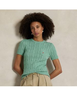 Ralph Lauren Cable-Knit Cotton Short-Sleeve Jumper - Green