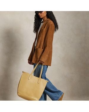 Polo Ralph Lauren Bellport Leather North-South Tote - Natural