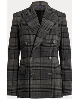 Ralph Lauren Kent Plaid Wool Jacket - Black