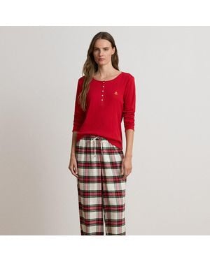 Ralph Lauren Pijama Henley De Mezcla De Algodón - Rojo
