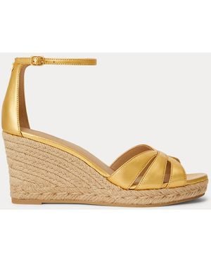 Ralph Lauren Nellie Metallic Nappa Leather Espadrille