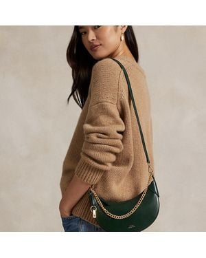 Polo Ralph Lauren Borsa Polo ID mini in pelle con catena - Verde