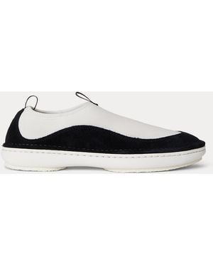 Polo Ralph Lauren Suede-Trim Neoprene Slip-On Trainers - Black