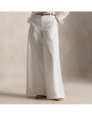 Polo Ralph Lauren Relaxed Wide-Leg Cotton Trousers - Grey
