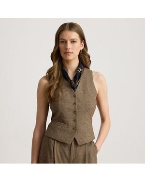 Ralph Lauren Glencheck-Weste Aus Wolltwill - Grün