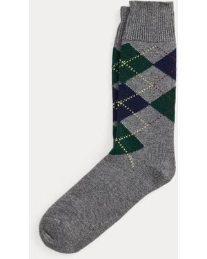 Polo Ralph Lauren Argyle Wool-Blend Crew Socks - Grey
