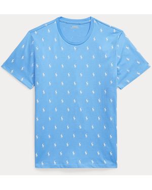 Polo Ralph Lauren All-Over Pony Cotton Jersey Sleep Shirt - Blue