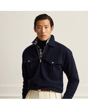 Ralph Lauren Knit Cavalry Twill Pullover - Blue