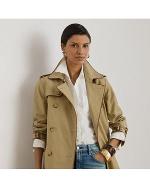 Ralph Lauren Double-Breasted Cotton-Blend Trench Coat - Natural