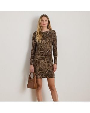 Ralph Lauren Abito in jersey con scollo a barchetta - Marrone