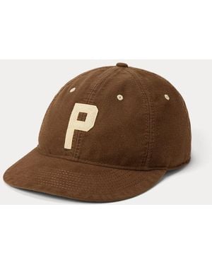 Ralph Lauren Felt-Patch Chamois Ball Cap - Brown