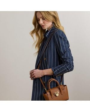 Ralph Lauren Ralph Lauren Pebbled Leather Small Tanner Satchel - Blue