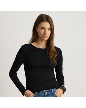 Ralph Lauren Stretch Cotton Long-Sleeve Tee - Black